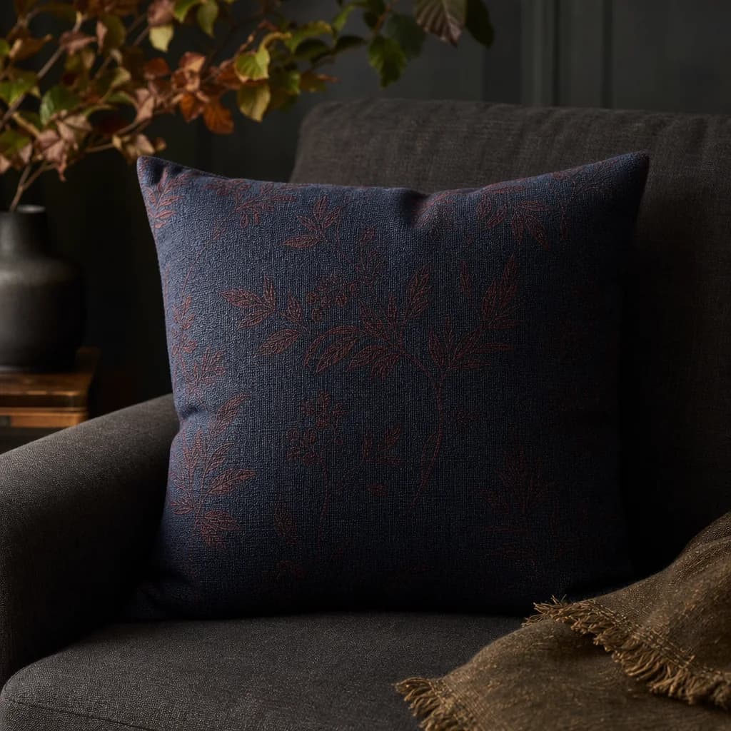 Midnight Bloom Cushion Cover